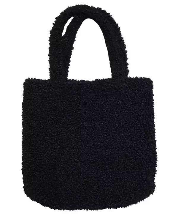 Le sac à main fourre-tout noir pour femme en aspect mouton est doté d'un grand compartiment spacieux avec une fermeture à bouton-pression. Il est idéal pour ranger tous les essentiels quotidiens. Très doux, confortable et stylé c'est un sac de qualité, idéale pour les sorties | Dovelya