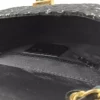 Petit sac tissé garni cuir noir avec motif blanc à bandoulière réglable, modèle chic et intemporel pour femme | Dovelya